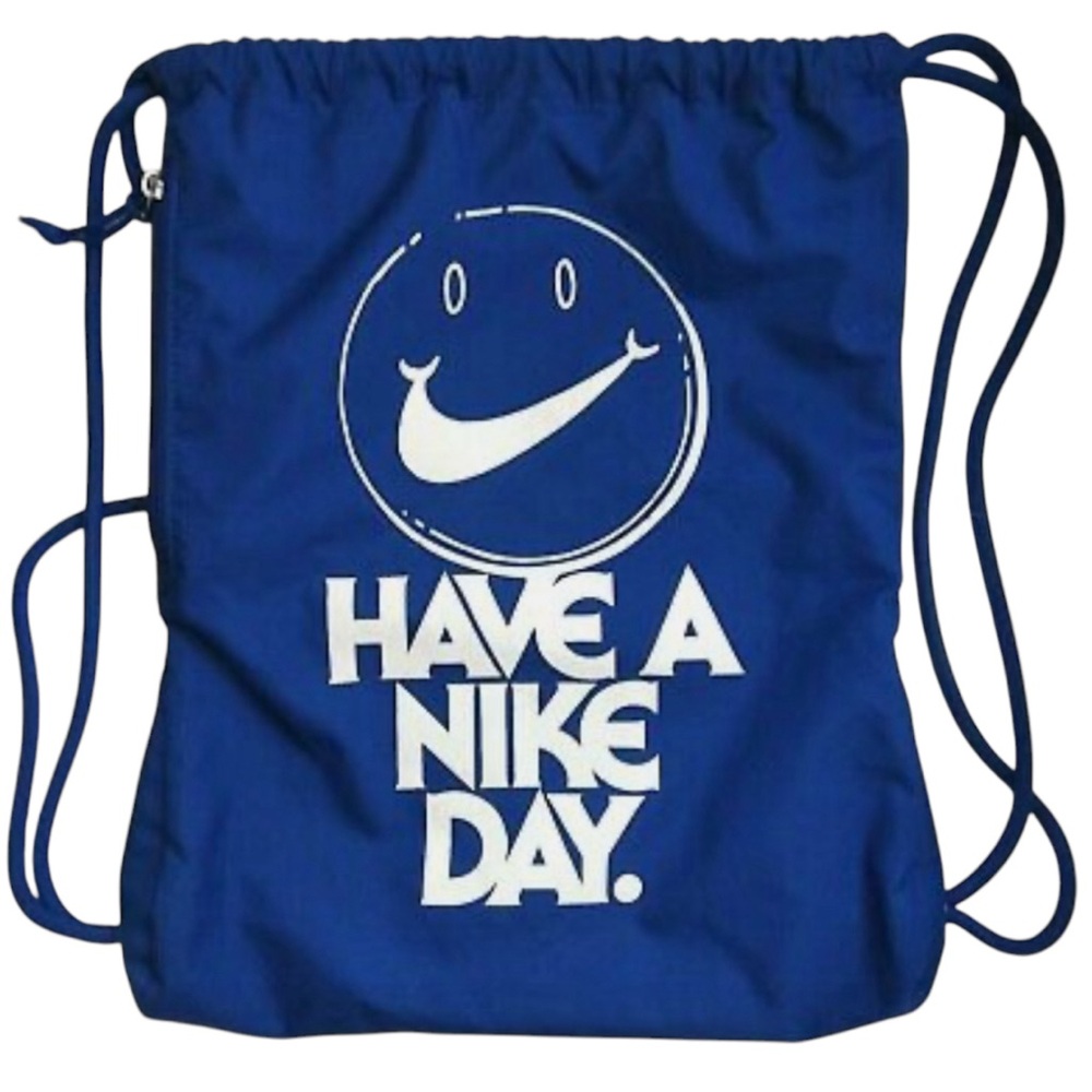 Nike Drawstring Backpack Blue Gym Sack Sports Bag Lightweight Unisex